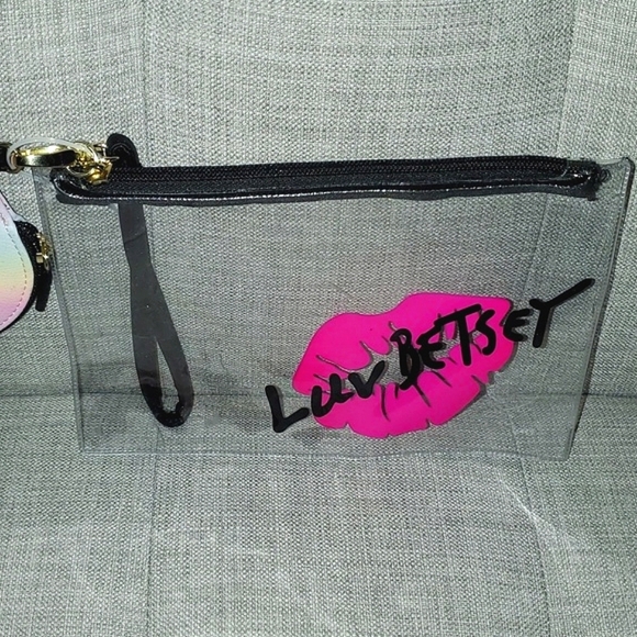 NWOT Betsey Johnson Luv Betsey Unicorn and Clear Pouch Set - Picture 6 of 10